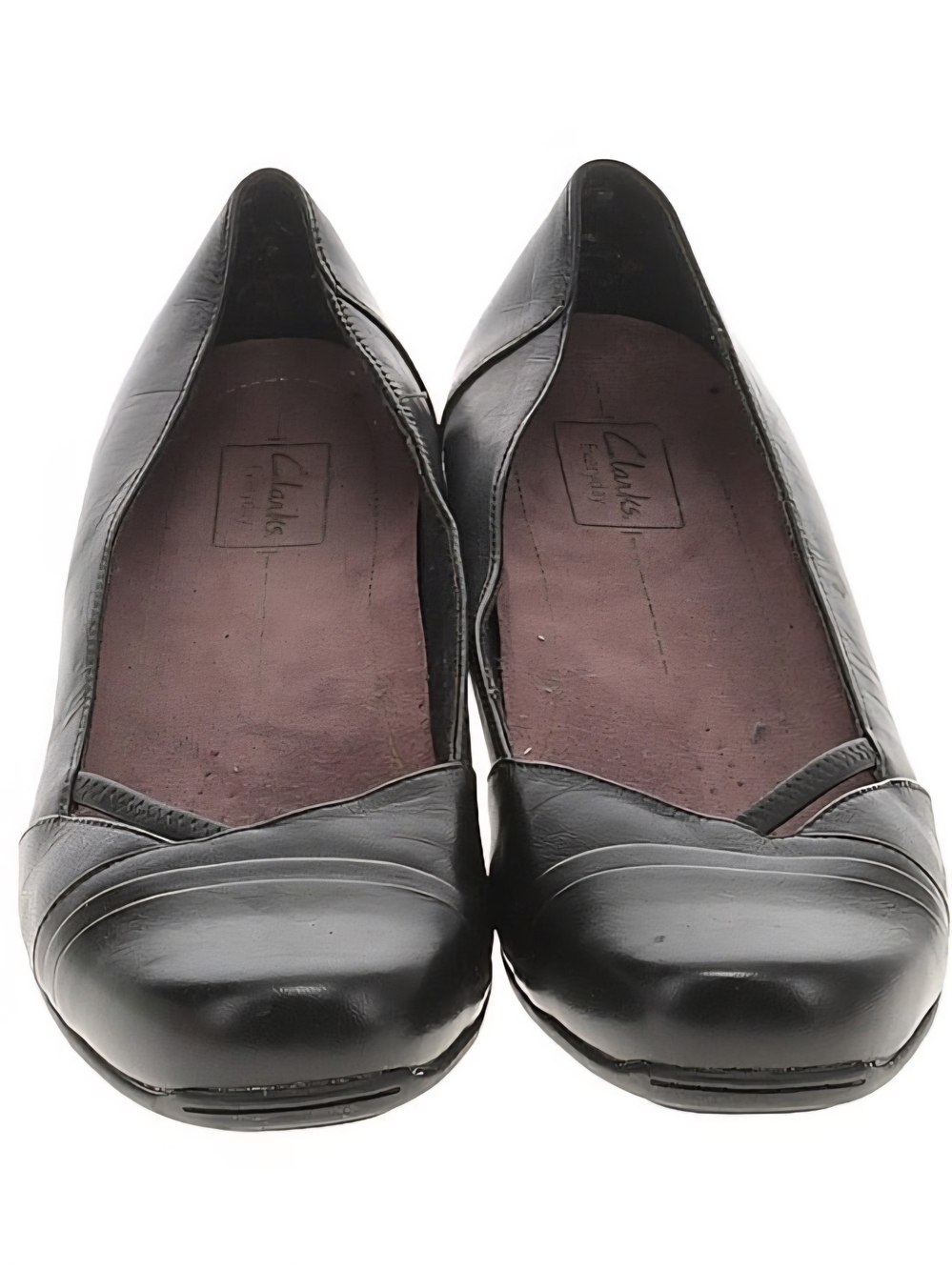 Clarks Black Leather Dress Shoes Low Heel